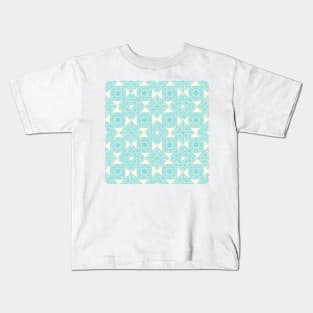 Teal Turquoise granny squares over cream Kids T-Shirt